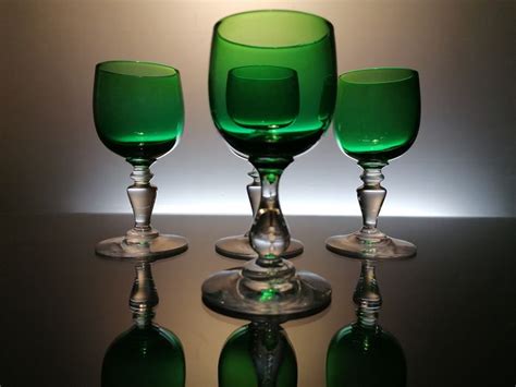 Baccarat Saint Louis Rare Green Port Glasses 4 Art Catawiki