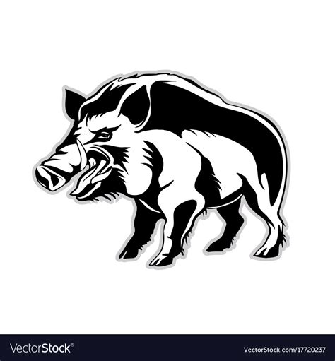 Silhouette Of A Wild Boar A Wild Pig Royalty Free Vector