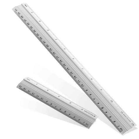2 Pack Aluminium Rulers Set 12 Inch And 6 Inch Architectural Scale 0