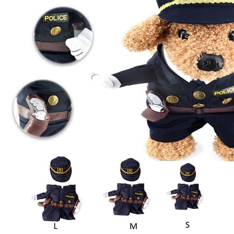 Funny Pet Costume Dog Cat Costume Clothes Dress Appare Policeman In Dog