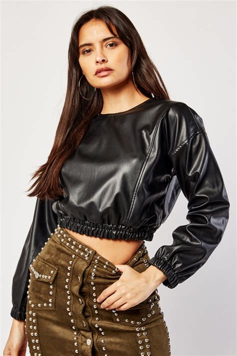 Faux Leather Crop Top 3 Colours Just 7