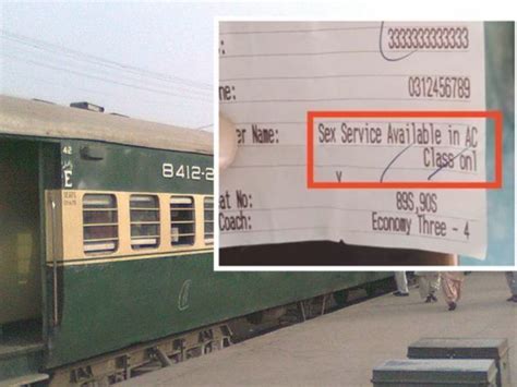 Now Sex Service Available In Ac Class As Pakistan Railways Ticketing