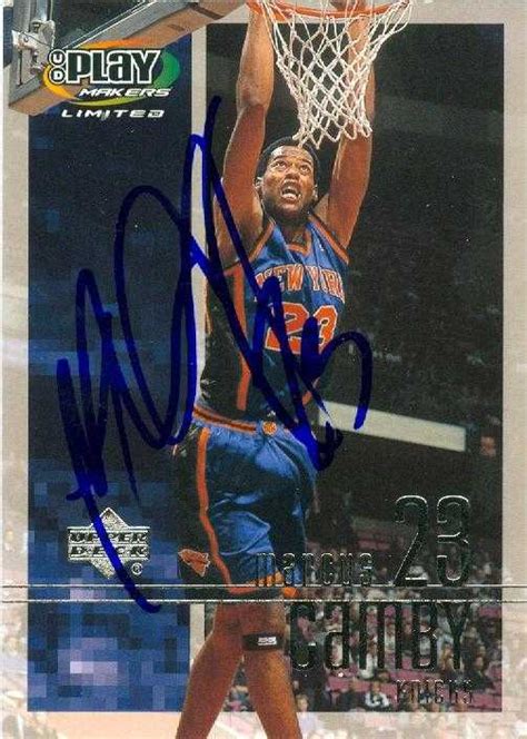 Marcus Camby Autographed Basketball Card New York Knicks 2002 Upper