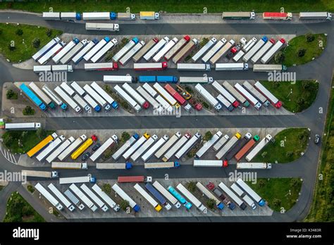 Raststätte Rhynern Süd A2 Highway Truck Rest Area Full Parking Lot