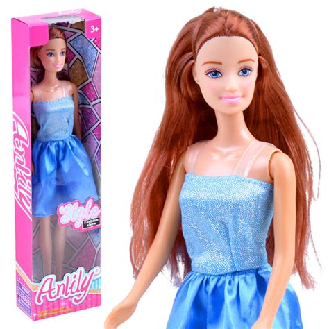 Anlily Doll With Long Hair In A Dress Za3485 Blue Toys Dolls