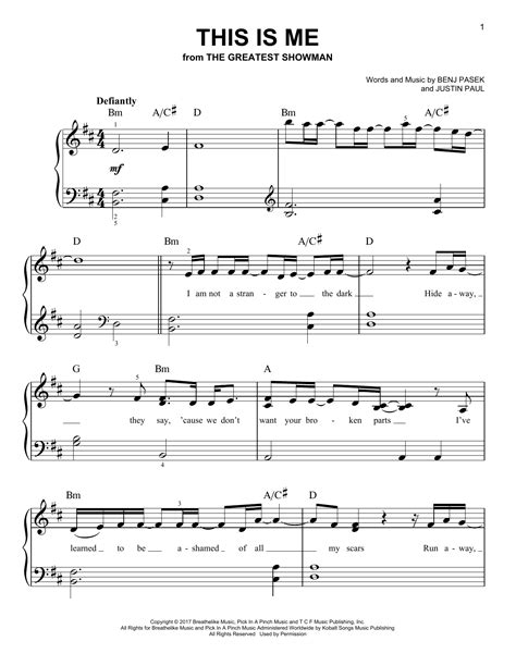 Good song and it has the word piano in the title so why not? The Greatest Showman - Music from the Motion Picture Soundtrack (Easy Piano) Sheet Music by Benj ...