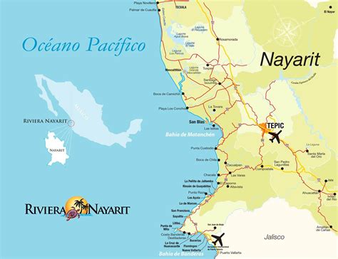 Map Mapa Riviera Nayarit Viajes En Mexico Tepic Nayarit