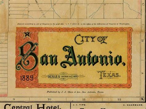 San Antonio Map Texas Map Vintage Old Map Of San Antonio Etsy Wall Maps Antique