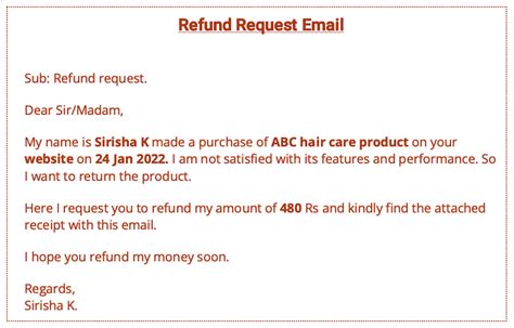 Refund Email To Get Reimbursement 5 Templates And Examples