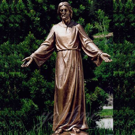 Large New Products Christian Jesus Bronze Statues Opening The Arm