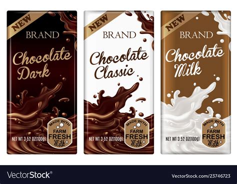 Packaging Design Chocolate Bars Packing Royalty Free Vector