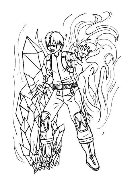 Todoroki Shouto Coloring Page Anime Coloring Pages