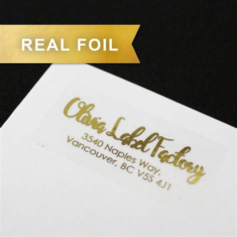 Gold Foil Return Address Labels Clear Label Return Address Etsy