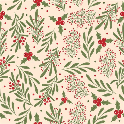 Christmas Mistletoe Branches And Berries Free Vector Arts Wowpatterns