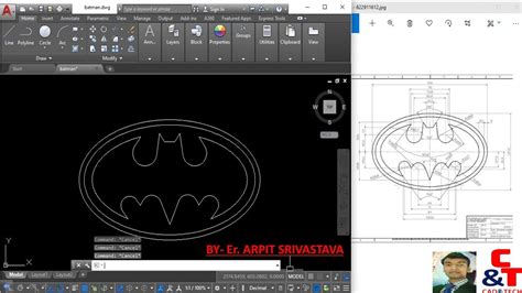 Autocad 2d Practice Drawing Ll Batman Logo In Autocad Youtube