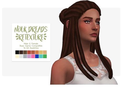 Nouk Dreads By Nolan Sims Sims Hair Dread Hairstyles Sims 4 Afro Hair