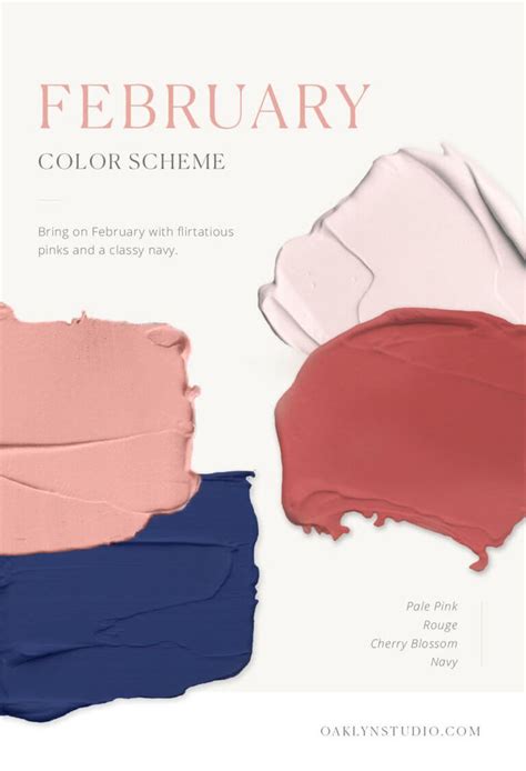 February Color Scheme Oaklyn Studio February Colors Color Schemes