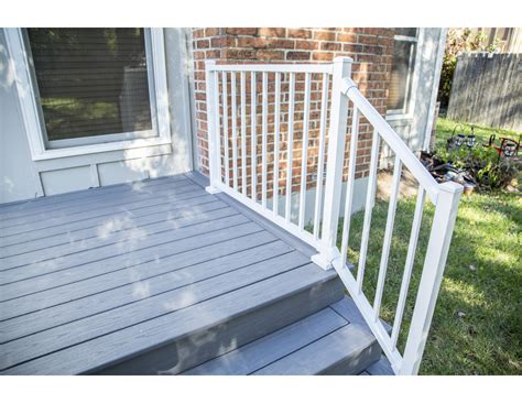 Pat covers post and baluster spacing, marking, angled cuts, bracke. Westbury Aluminum railing white with 2 inch posts ...