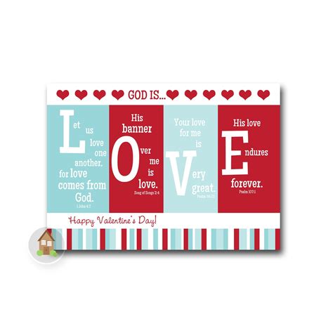 Printable Scripture Valentine Card God Is Love Valentine Etsy