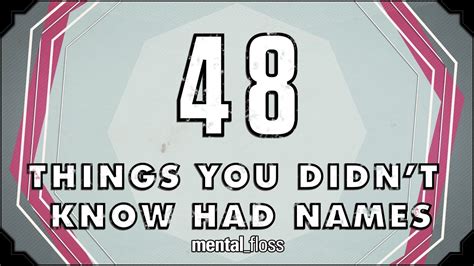 48 Names For Things You Didnt Know Had Names Mentalfloss On Youtube