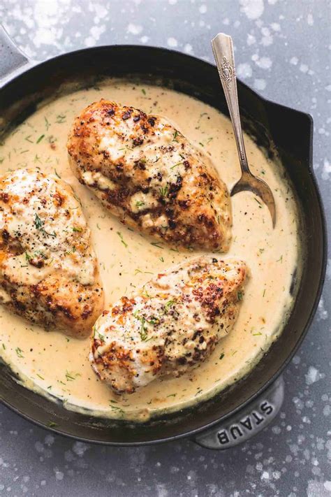 Chicken is one of the most popular chicken recipes, for lunch or dinner. Lemon Chicken in Dill Cream Sauce | Creme De La Crumb