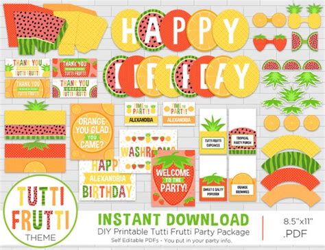 Tutti Frutti Birthday Party Package Fruit Theme Tutti Frutti Party