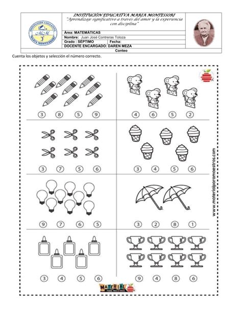 Material Para Los Números Del 1 Al 20