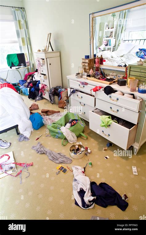 Messy Teenage Girl S Room USA Stock Photo Alamy