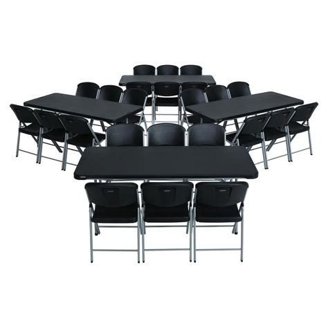If you just need a folding chair or two instead of a full dining set, we also sell single chairs. Lifetime 28-Piece Black Folding Table and Chair Set-80440 ...