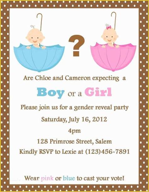 Free Printable Gender Reveal Templates Of Items Similar To Gender Reveal Party Invitation On