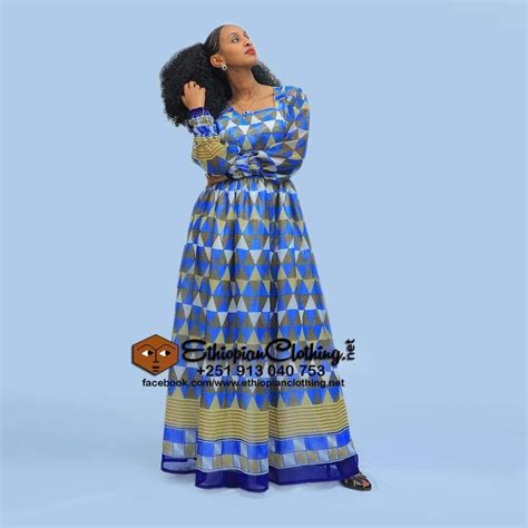 Ethiopian Traditional Chiffon Dress Ethiopian Dress African Print