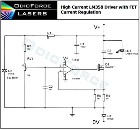 0 1500ma Lm358 Fet Laser Diode Driver 405nm 445nm