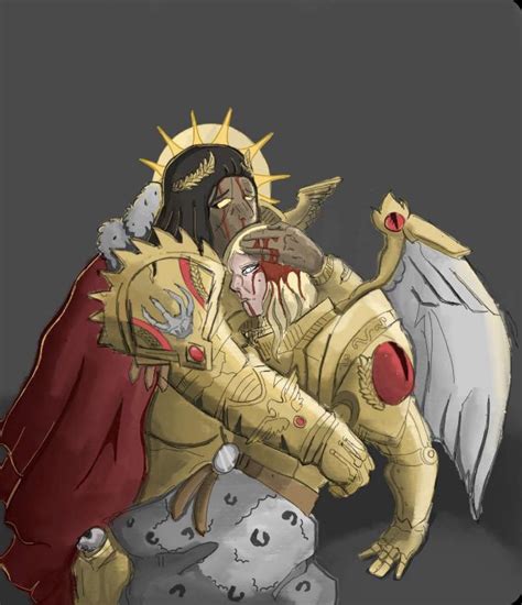 the great emperor and his son sanguinius lovelyblackish r imaginarywarhammer warhammer 40k