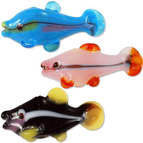 Handmade Glass Fish Beads Available In Seven Colors 099 Each