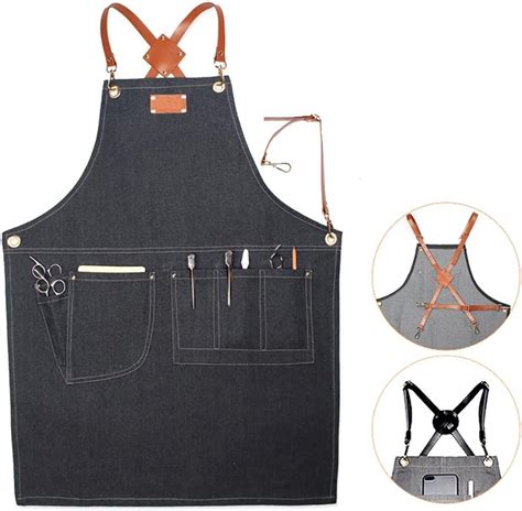 Professional Chef Cooking Apron Barista And Garden Denim Apron With
