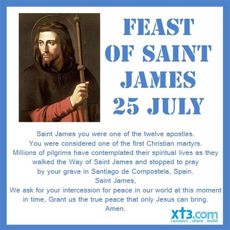 Happy Feast Day Of Saint James Happy Feast Day Spiritual Life