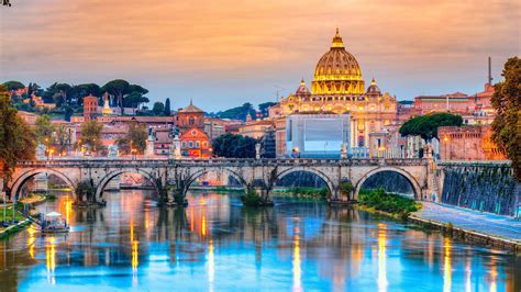 Saint Peter Basilica And St Angelo Bridge Wallpaper Backiee