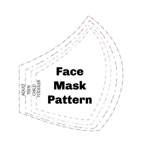 Face Mask Pattern 4 Sizes Download Etsy Easy Face Masks Diy Face