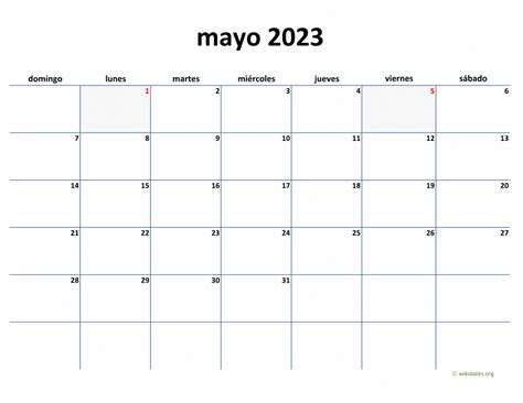 Calendario Mayo 2023 Para Imprimir Pdf Online Imagesee
