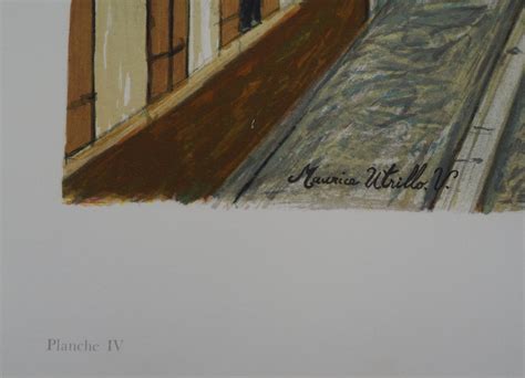 Maurice Utrillo Passage Cottin à Montmartre Signed Lithograph Post