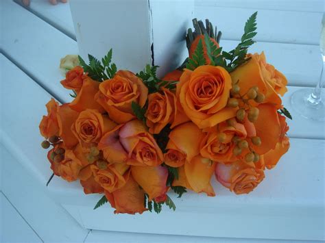 Bouquet Bridal Orange Rose Bouquets