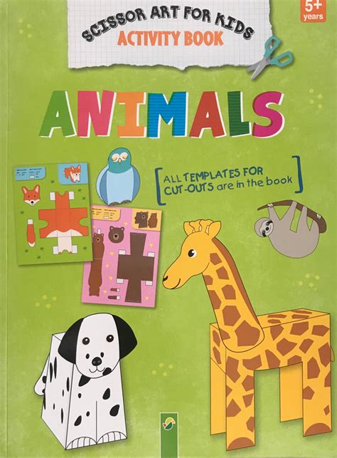 Scissor Art For Kids Activity Book Animals Diskontobooks