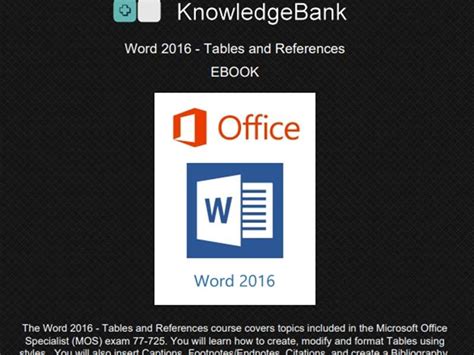 Word 2016 Level 5 Tables And References Qintil