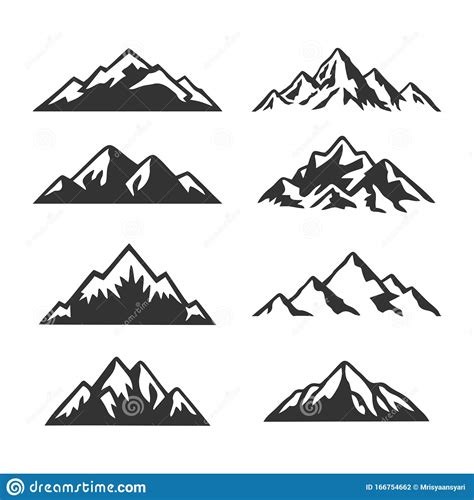 Mountain Clip Art Collection Set Stock Vector Illustration Of Cloud