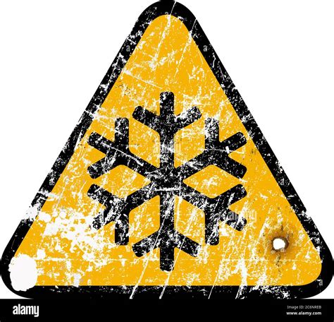 Ice Warning Sign Weathered Stock Vector Image And Art Alamy