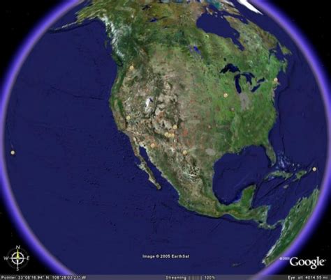 The first version of this websites used google earth plugin and google maps api. VLBA Sites on Google Earth