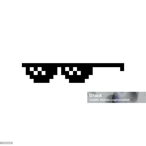 Boss Glasses Meme Vector Illustration Thug Life Design Stock