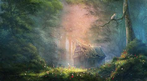 Artstation Deep In Forest Sergey Hudyakov Fantasy Art Landscapes