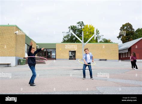 Children Playing On School Yard Stock Photo Alamy