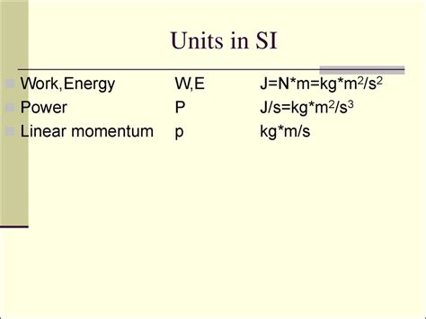 Work Energy And Power Conservation Of Energy Linear Momentum